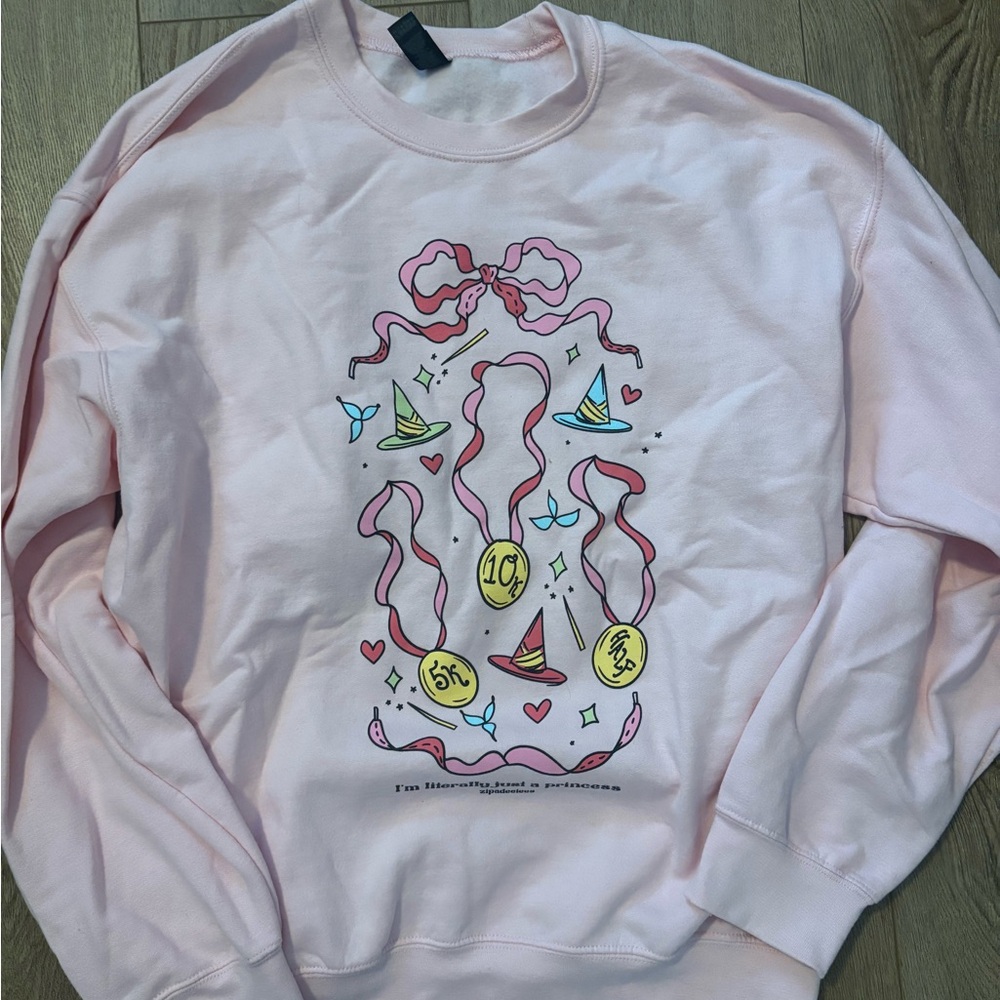 Zip a Dee Tees Light Pink Graphic Women's Sweater - Princess Half Marathon